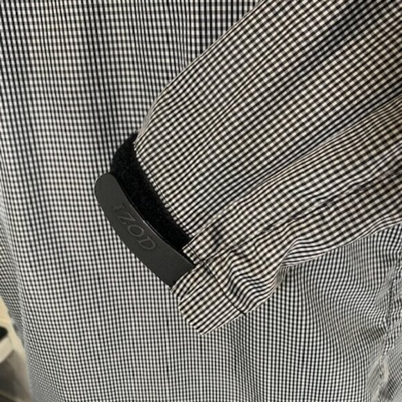 PRICE DROP! IZOD Women's PerformX Black Gingham Windbreaker Jacket Golf Hood L - Picture 4 of 6